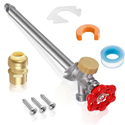 12 Inch Anti-Siphon Frost Free Sillcock Valve Multiturn 1/2 Inch NPT, 3/4 Inch Hose Bibb, Brass Body,Brass Valve 12 inch Length - size: 12 Inch Anti-siphon Sillcock Valve