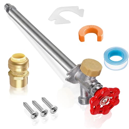 8 Inch Anti-Siphon Frost Free Sillcock Valve Multiturn 1/2 Inch NPT, 3/4 Inch Hose Bibb, Brass Body, Brass Valve, 12 Inch Length, Chrome Finish - size: 8 Inch Anti-Siphon Sillcock Valve
