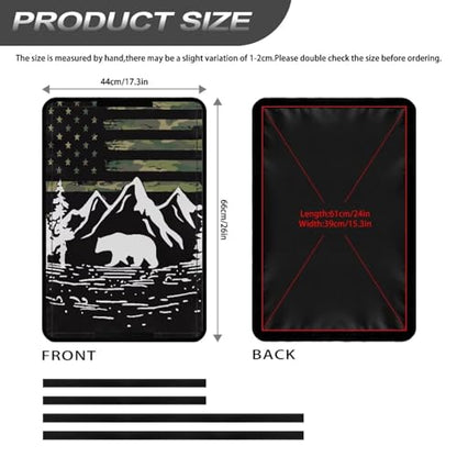 American Flag Mountain Print RV Door Windows Shade Universal Travel Trailer Sun Shade 17.3"x 26" Inches RV Entry Door Window Shade RV Blackout Shades Sunproof Keep Car Cool - color: American Flag Mountain