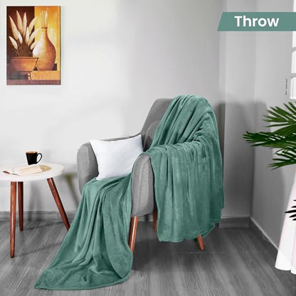 Utopia Bedding Soft Fleece Bed Blanket Throw Size Celadon (50x60 Inch) - color: Celadon, size: Throw (50x60 Inch)