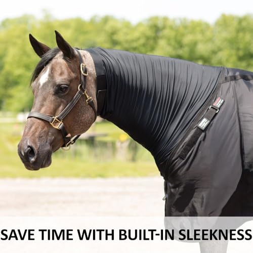Schneiders V-Free Wither Relief Nylon Horse Stable Sheet with Attached Faceless Slicker | Full Body Coverage for Sleek Coats & Stress-Free Grooming | Adjustable Comfort Fit - size: Horse Size 72