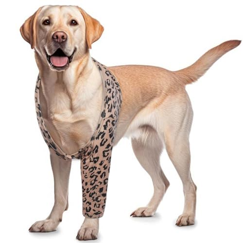 Arm Sleeve for Dog Wound After Surgery Skin Problems Calluses - color: Brown Leopard Print, size: 2XS