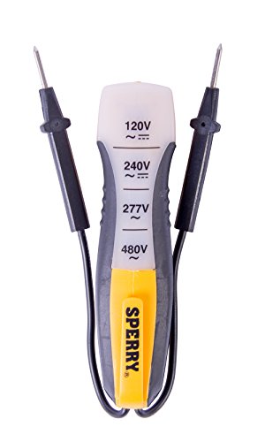 Sperry Instruments ET6204 4 Range Voltage Tester, Yellow, 80-480V AC/DC - size: 80-480V AC/DC