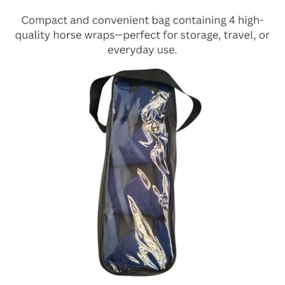 Horse Leg Bandage/Horse Leg wrap (Set of 4) Red, Blue, Navy Blue, and Black (Navy Blue) - color: NAVY BLUE
