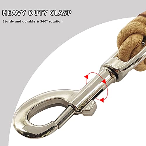 BTINESFUL 3/5/10ft Braided Rope Cotton Dog Leash for Large Medium Dogs - color: brown, size: 10 Foot (Pack of 1)
