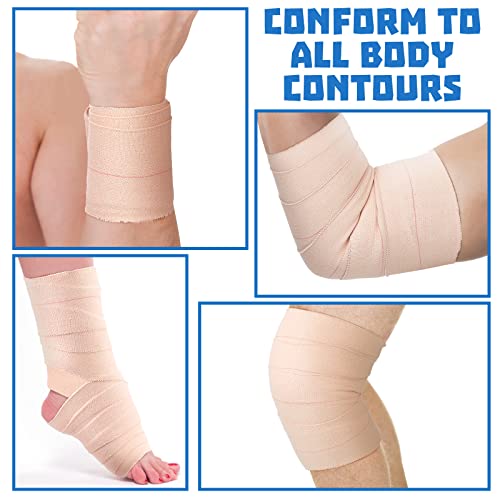 Nuanchu 16 Rolls Self Adhesive Elastic Bandage Wrap Breathable Flexible Stretch Sports Tape for Wrist Ankle Support, Cohesive Vet Wrap for Horse Pet(3 Inch x 5 Yard) - size: 3 Inch x 5 Yard