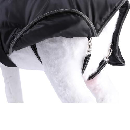 Winter Goat Blanket - 100g Fill Insulated, Waterproof Windproof and Breathable, Adjustable Cold Weather Coat for Goats Black Small - size: Small (Back Length: 17.3")