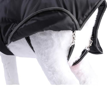 Winter Goat Blanket - 100g Fill Insulated, Waterproof Windproof and Breathable, Adjustable Cold Weather Coat for Goats Black Small - size: Small (Back Length: 17.3")