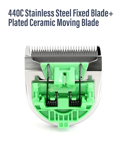 10FC Low Noise Pet Dog Grooming Clippers Replacement Blade, 440C Stainless Steel Fixed & Plated Ceramic Moving Detachable Blade, 1.9mm 1/13'' (1 Count) - color: Blade