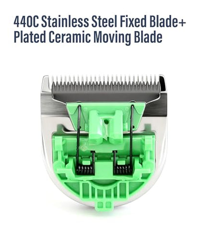 10FC Low Noise Pet Dog Grooming Clippers Replacement Blade, 440C Stainless Steel Fixed & Plated Ceramic Moving Detachable Blade, 1.9mm 1/13'' (1 Count) - color: Blade