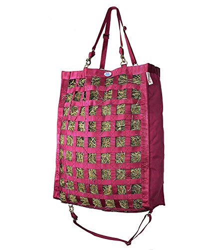 Derby Originals Front Web Slow Feeder Horse Hay Bag Super Tough Bottom with 6 Month Warranty - color: Pink