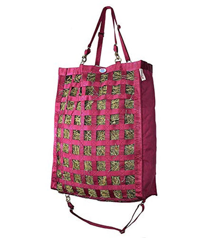 Derby Originals Front Web Slow Feeder Horse Hay Bag Super Tough Bottom with 6 Month Warranty - color: Pink