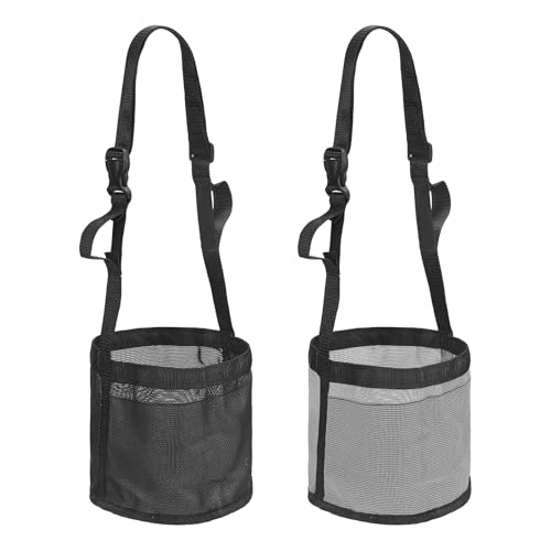 Horse Feed Bag Horse Muzzle Hay Bags with (Black Gray S 2Pcs) - color: Black & Gray, size: S