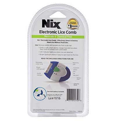 Nix Electronic Lice Comb, Removes Nits From Hair, 1 Count - color: White and Blue