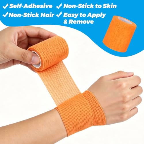 60 Pack Self Adhesive Bandage Wrap 2 Inch X 5 Yard – Multicolored