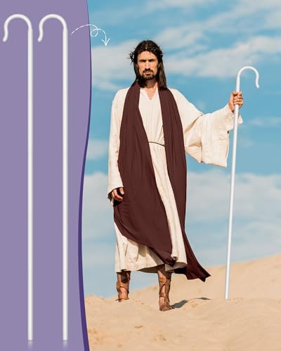 Poen Shepherds Hook Costume Staff 5ft Plastic Walking Cane - color: White