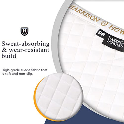 Harrison Howard Dressage Saddle Pad, Saddle Pad for Horses, High Wither - color: White