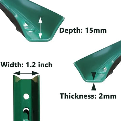 ARIFARO Fence Posts 4 Feet, 16-Pack, Heavy Duty U Post, Metal Fence Post - color: Green 16 PCS, size: 4 FT