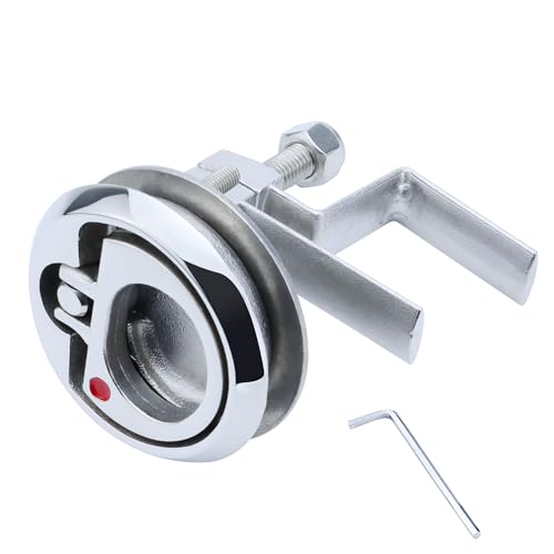 Boat Cam Latch Stainless Steel 316 Marine Hatch Cam Latch Style, Flush Pull Mount Includes Installation Screws Marine Hatch Deck Hardware Ideal for Ships, Yachts, RVs 1 Pcs/2Pcs/Lock/Non-Lock - size: No-Locking 1Pcs
