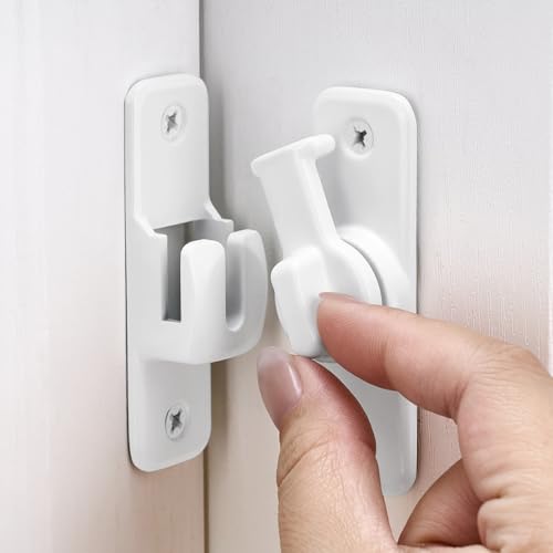 White 90/180 Degree Flip Latch,Zinc Alloy Barn Door Latch - color: White