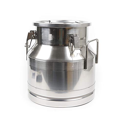 20 Liter 5.25 Gallon Stainless Steel Milk Can Wine Pail Bucket Milk Can Tote Jug Sealed (20L) - size: 20L