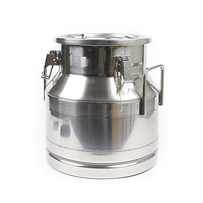 Milk Can, Stainless Steel Milk Jug with Handle & Lid, Heavy Duty Milk Pail Bucket for Milk Wine Storage (20L/5.25 Gallon) - size: 20L/5.25 Gallon