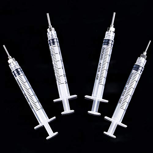 TecUnite 3 ml 20 Pack Plastic Syringes Without Needle for Liquid and Craft
