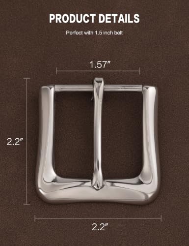 1.5" Heavy Duty Stainless Steel Belt Buckle, Solid Polished Metal for DIY Belts, Dog Collars & Horse Tack - color: Stylle-1