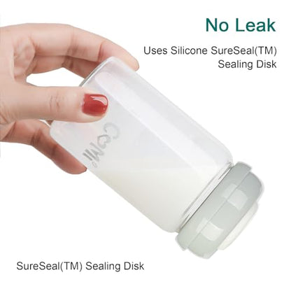 COMI Wide Neck Glass Breastmilk Collection n Storage Bottle, 8oz with Screw Ring Sealing Disk; Re-markable Sealing Disc. BPA Free, Fits Breast Pumps & Nipples (2 Gray Lids) - style: 240ml 2GRAY