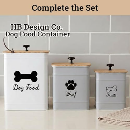 Dog Treat Container Set of 2 with Airtight Bamboo Lids - 8x6 & 7x5 inch | Fits All Popular Treats, Up to 20 Cups Combined Capacity, Airtight Bamboo Lid, Easy Open Lid, Dent-Resistant Durable Metal - color: Gray - Large