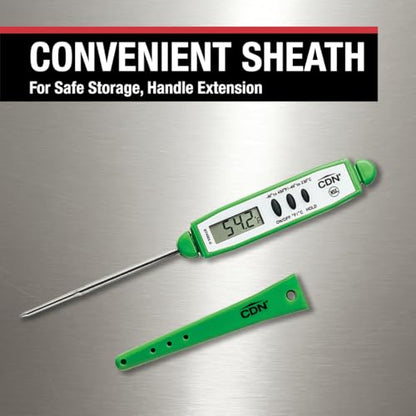 CDN ProAccurate® Instant Read Digital Pocket Thermometer with 2.75" Stainless Steel Tip for Accurate Temperature Measurement, Green (DT450X-G) - color: Green