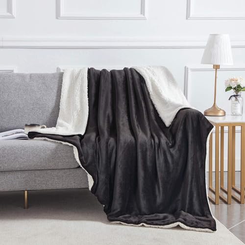 IR Imperial Rooms 2 Pack Queen Sherpa Blankets 90x90 Hotels Black - color: Black, size: Full/Queen (Pack of 2)