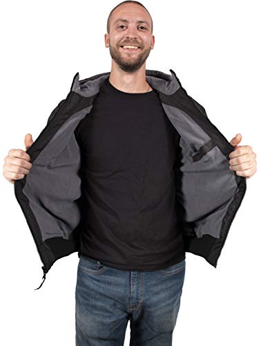 Men's Fleece Lined Quilted Winter Jacket Coat - color: Black, size: Large