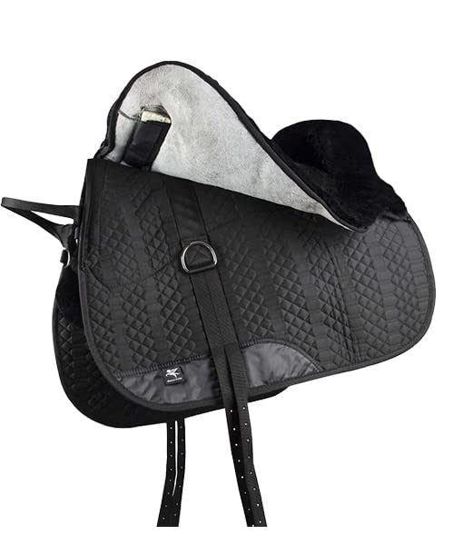 Engel Sheepskin Lined Bareback Pad - Western - color: black black