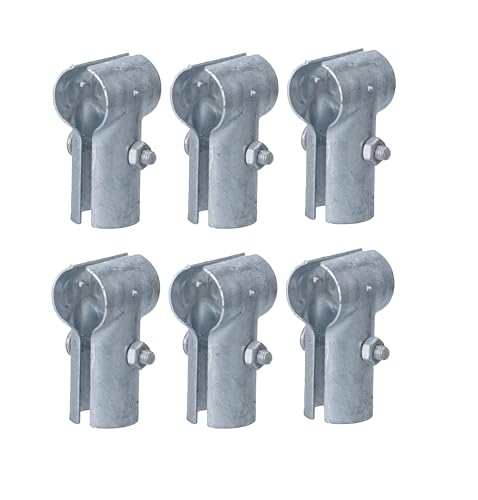 Fence T Clamp Galvanized Steel End Rail Clamps 1-3/8" x 1-3/8" (Set of 6) - style: Set of 6