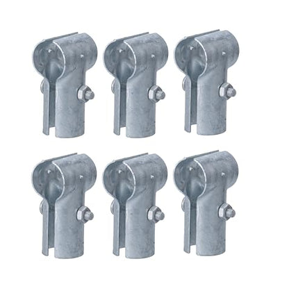Fence T Clamp Galvanized Steel End Rail Clamps 1-3/8" x 1-3/8" (Set of 6) - style: Set of 6