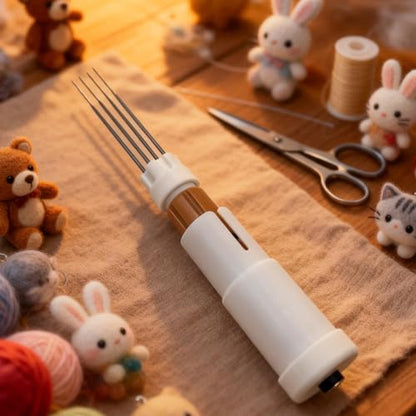 Electric Felting Needle Machine, Wool Felting Tool, 1-7 Needles with Speed Control, Easy Needle Change, for Quick Felting, DIY Wool Painting and Felted Craft Work - color: White