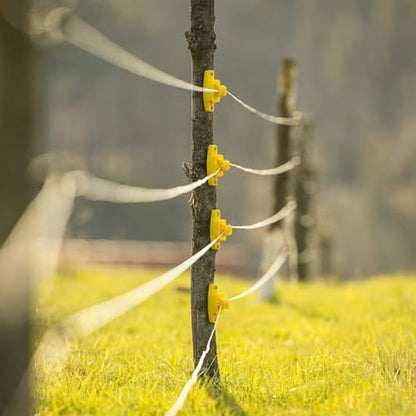 Pushglossy 100 Pcs Electric Wire Fence Insulators Wood Post Claw, Yellow - color: Yellow