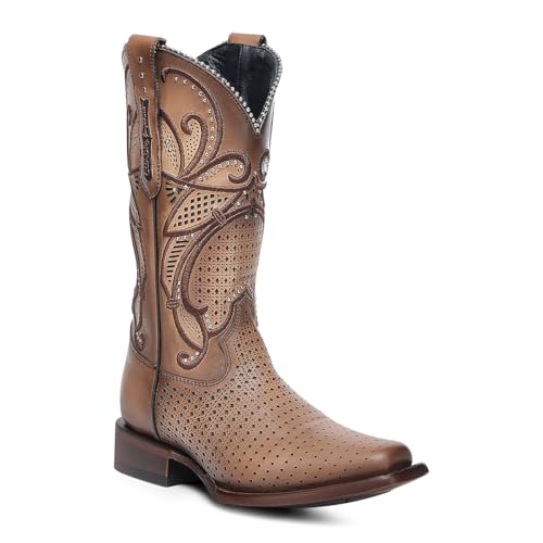 Cuadra Rodeo Western Boot Women Honey Leather Square Toe - size: 7.5