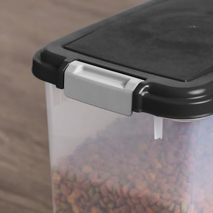 IRIS USA Dog Food Container & Slow Feeder Bowl, Up to 30 lbs, Black - color: Black, size: 30 lbs - 1 Pack
