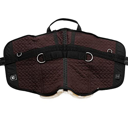 Werner Christ Horse Bareback Pad IBERICA Plus treeless Saddle in Spanish Style, Made of Real Sheepskin - color: Beige (Brown/Nature), size: Pony