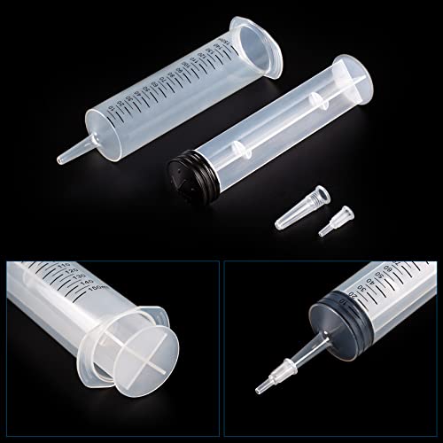 150ml/cc Syringes with Tube 40 Inch Handy Plastic Tubing and Adapter Tip - size: 150ML/CC