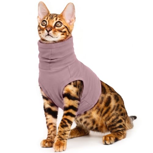 ROZKITCH Cat Neck Protector, Cat Surgery Recovery Suit | Surgical Neck Cover Dog Ear Hematoma Wrap Purple XS - color: Purple, size: XS(Chest: 14.2")