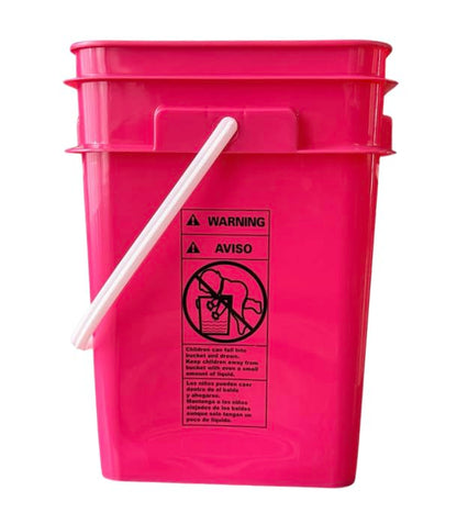 House Naturals 4 Gallon Square Food Grade Plastic Bucket with Lid, Made in USA (Pack of 2) BPA Free (Magenta) - color: Magenta