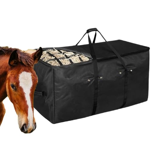 Hay Bags for Horse Heavy Duty Oxford Hay Bag Extra Large | Horse Feeding Supplies Waterproof Tote with Top Slow Feed Design for Barn Stable