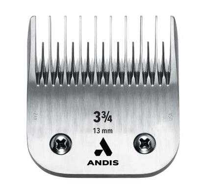 Andis 64133 UltraEdge Skip-Tooth Blade, 3-3/4in, 1/2in Cut, Chrome | Carbon & stainless steel resists rust/heat, fits AGC, BDC, BGC, BGR, DBLC, MBG & SMC dog clippers - style: 3 3/4 Skip Tooth Blade (Pack of 1)