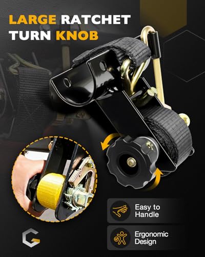 Ladder Rack Ratchet Straps with J-Hook (4PCS), Cargo Buckle Rack Lock Strap - color: Black (4 pcs), size: Black Round Tube