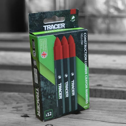 Tracer Red Lumber Crayon Markers - Construction Crayons, Pack of 12 - color: Red