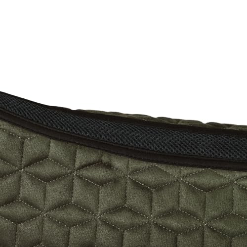 WeatherBeeta Suede Elite Air-Tec Jump Shaped Saddle Pad - color: Olive, size: L