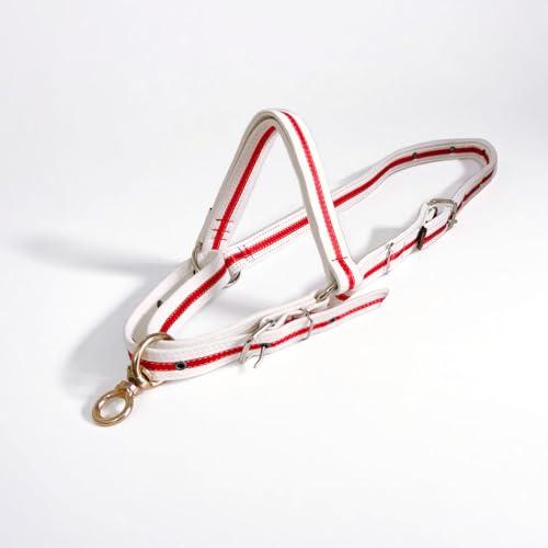 Cattle Halter Calf Halter Cow Halters with Heavy-Duty Brass Buckle, Easy-Clean Suede-Like Material, Adjustable Design for Calves, Adult Cattle, and Small Ponies (White, Medium) - size: Medium